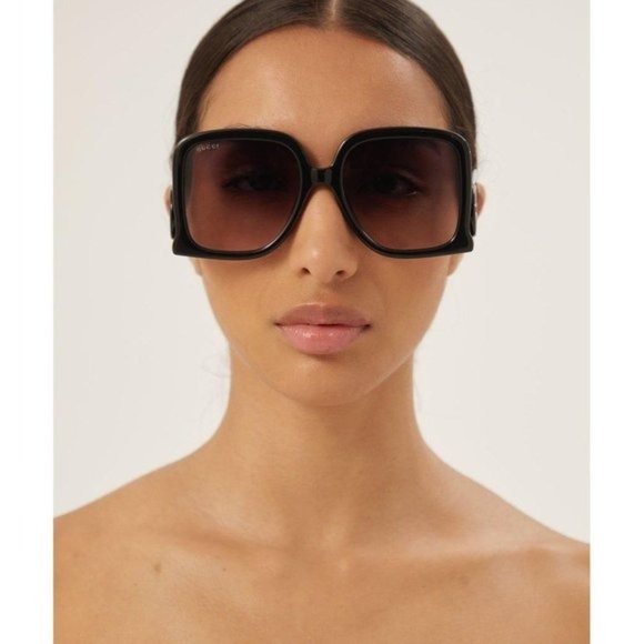 💯 NEW GUCCI GG1326S 001 BLACK GREY SUNGLASSES - Picture 6 of 12